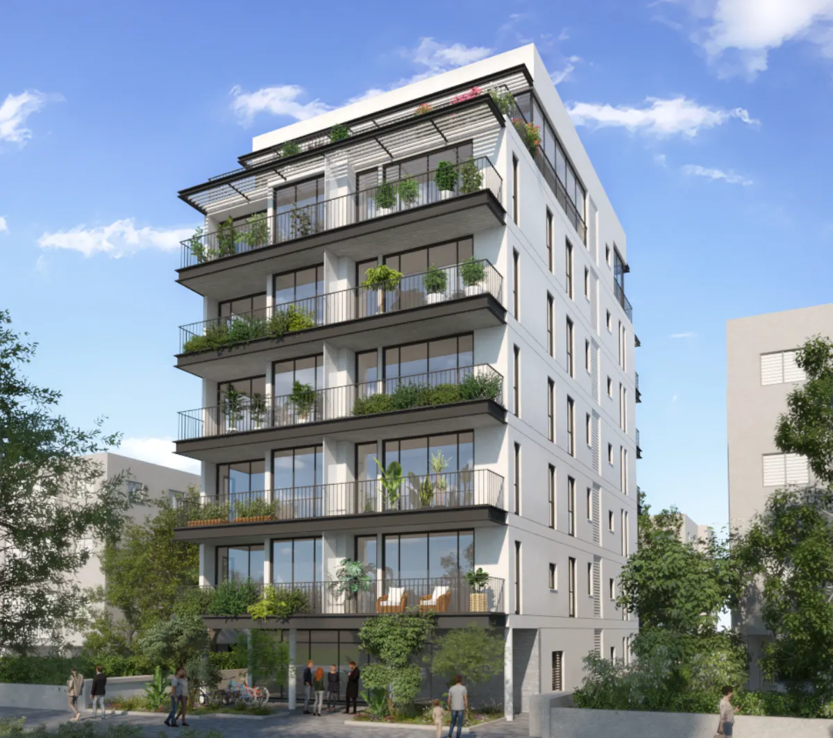 אוסישקין 100- הדמיות סופיות - חזית מ 27.3.23